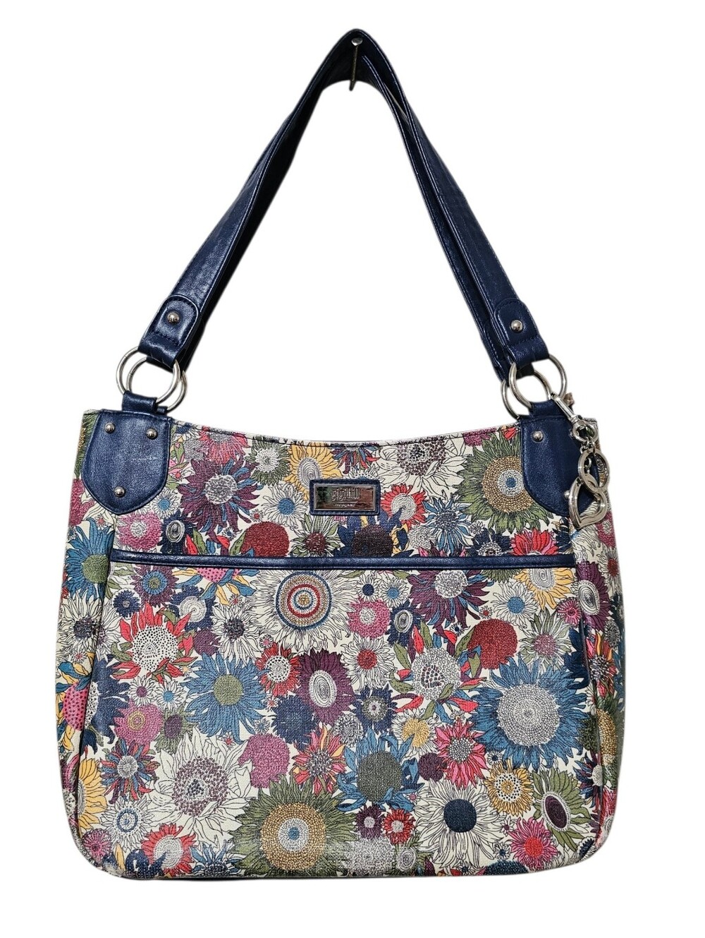 Gigi Hill Large Multi Colored Floral Print Purse